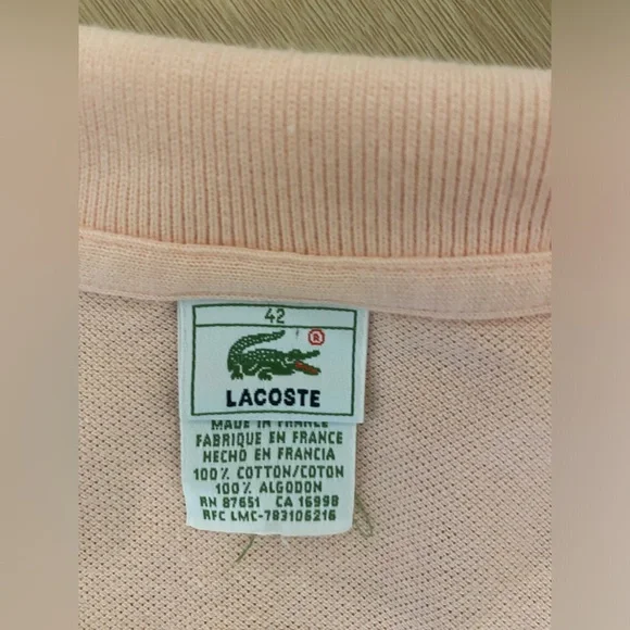Lacoste peach polo shirt - Picture 3 of 3